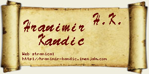 Hranimir Kandić vizit kartica